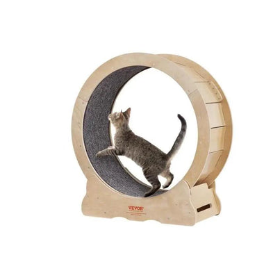 Cat Exercise Treadmill – Natural Wood Treadmill with Detachable Carpet for Pet Fitness! - playtechtoy