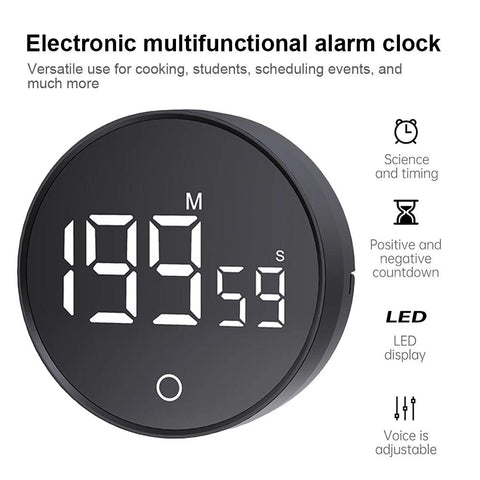 Magnetic Digital Kitchen Timer – Large LED Display & Alarm for Cooking