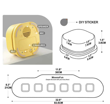 Talking Dog Buttons Set – Train Your Dog to Speak with Mat & Manual! - playtechtoy