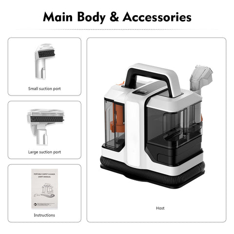 ZCWA 750W Handheld Carpet Cleaner – Powerful 15KPa Spot Cleaner for Home & Car