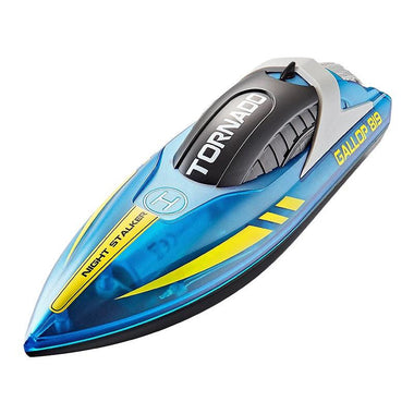High-Speed RC Speedboat – LED Lights, Rechargeable, Waterproof, 2-Hour Run Time - playtechtoy