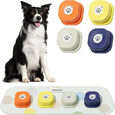 Talking Dog Buttons Set – Train Your Dog to Speak with Mat & Manual! - playtechtoy